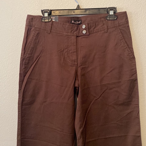 NWT Brown Wide Leg Stretch Capri Size 6 - Picture 2 of 9